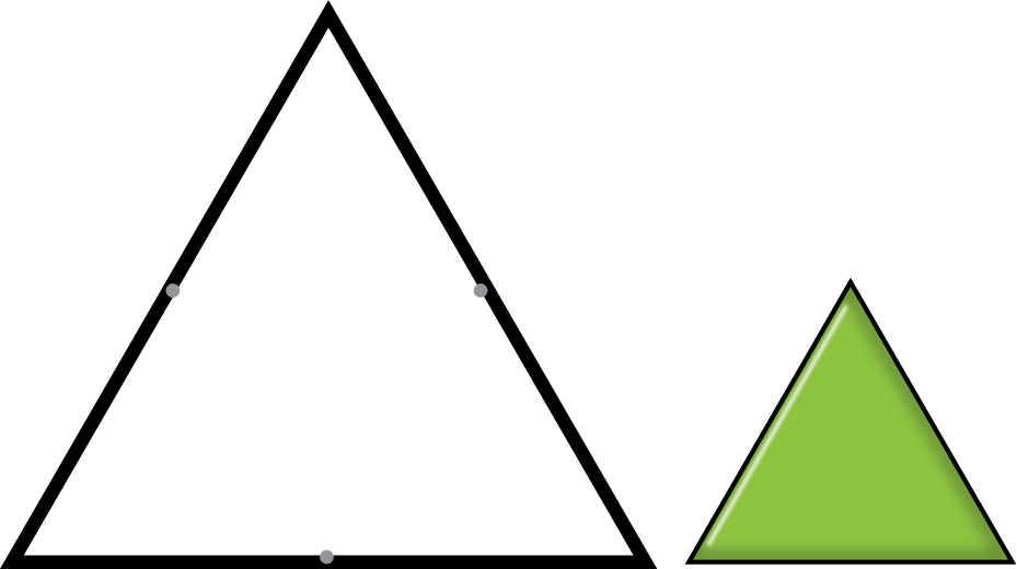 A big triangle and a small shaded triangle.